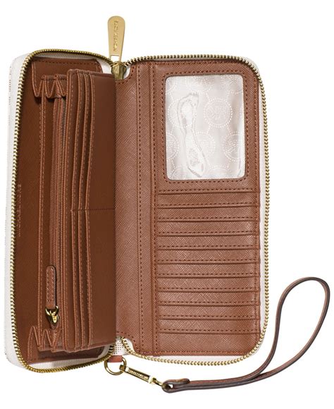 michael kors jet set continental wallet white|Michael Kors wristlet jet set.